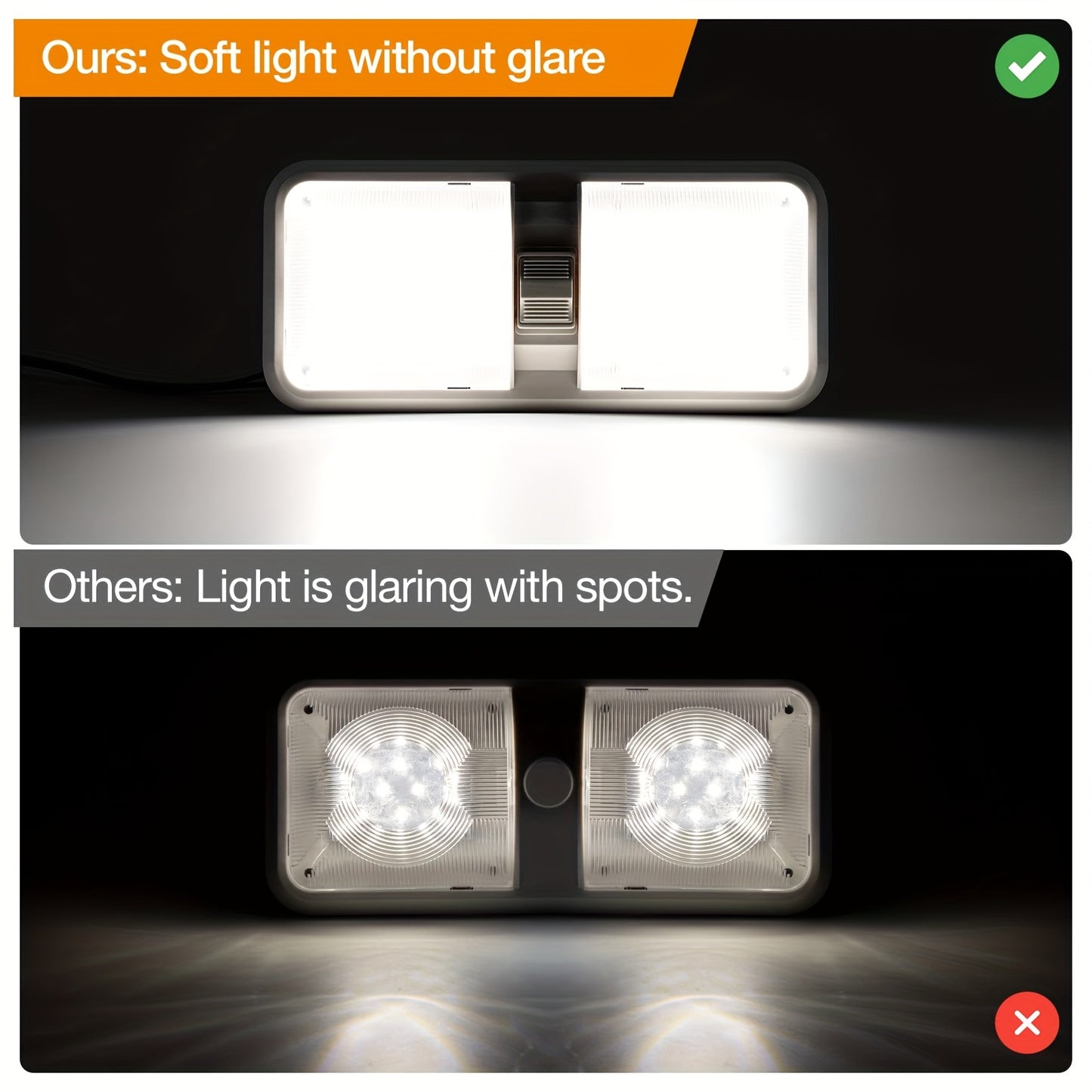 8pcs RV Interior LED Lights, 12V 1000LM Ceiling Dome Light with Switch