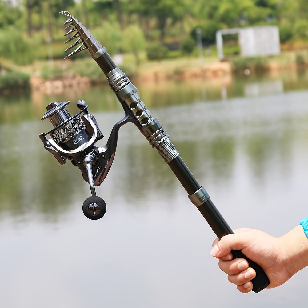 70.87inch-94.49inch Spinning Fishing Rod and 13+1BB Reel Combos Portable Telescopic Fishing Pole Spinning reels for Travel