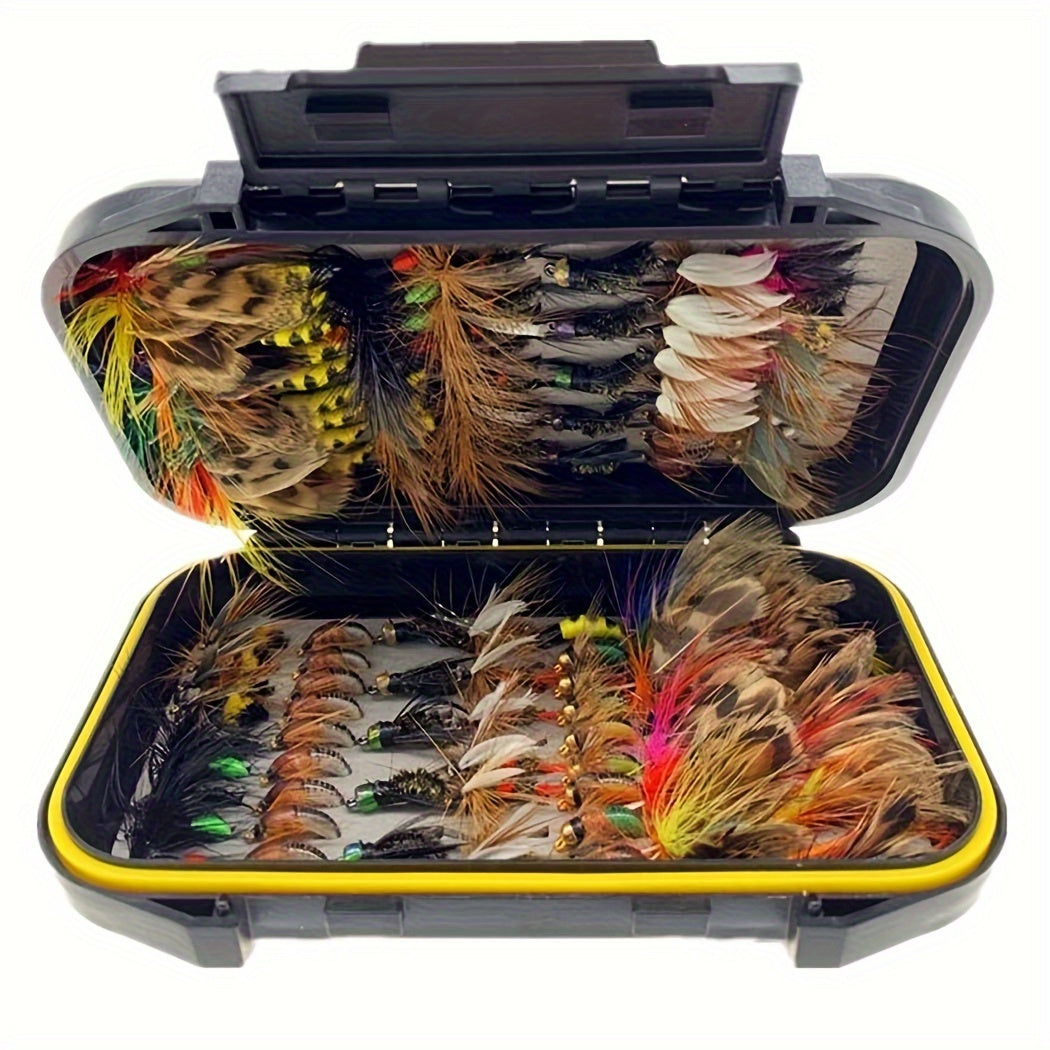 Fly Fishing Flies Collection 24-114Pcs Flies Dry Wet Nymph Streamers Fly Assortment with Fly Box