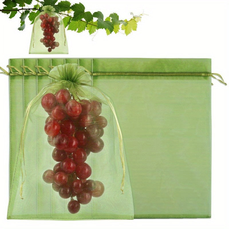 100pcs Plant Insect Protection Net Fruit Protection Bags Green Fruit Netting Bags