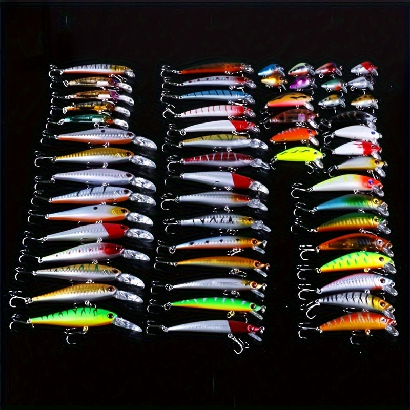 56 pieces Minnow bait set, hard plastic bait, fresh water saltwater bait