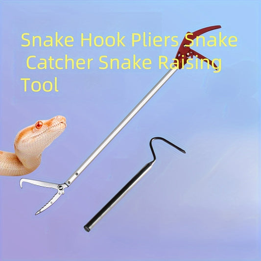Aluminum snakehook and clip set, Reptile handling tool