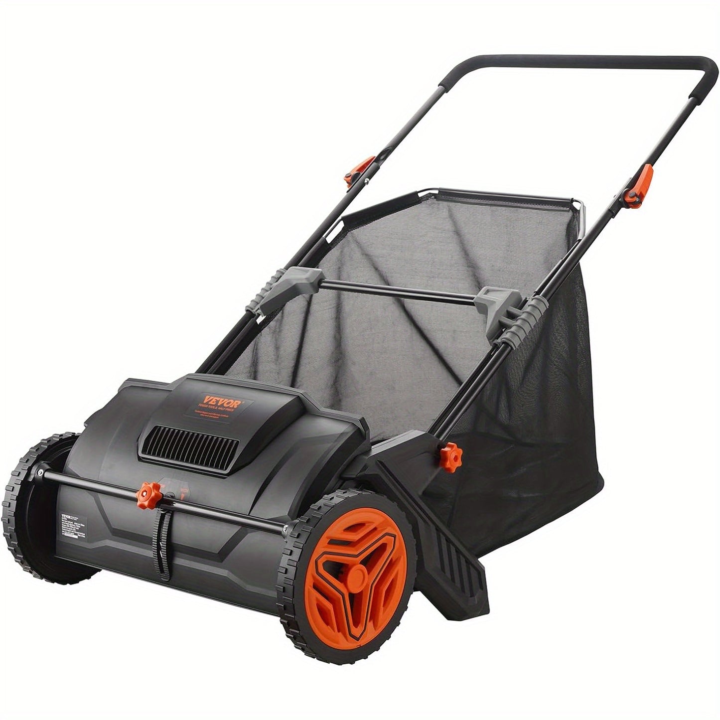 Heavy-Duty Push Lawn Sweeper, 21-Inch Leaf & Grass Collector with Adjustable Spinning Brushes - Alpine Outdoor Supplies and More