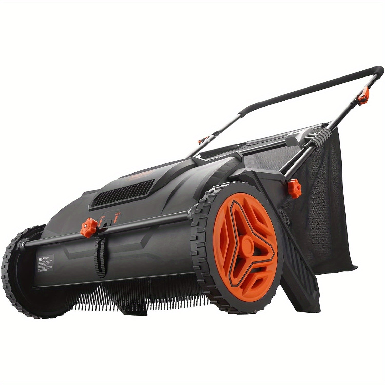 Heavy-Duty Push Lawn Sweeper, 21-Inch Leaf & Grass Collector with Adjustable Spinning Brushes - Alpine Outdoor Supplies and More