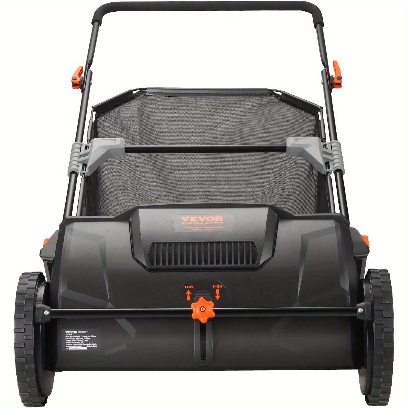 Heavy-Duty Push Lawn Sweeper, 21-Inch Leaf & Grass Collector with Adjustable Spinning Brushes - Alpine Outdoor Supplies and More