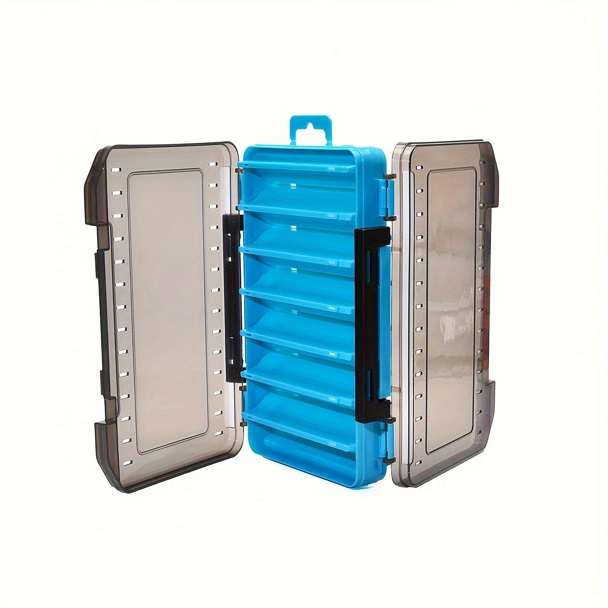 1pc double-sided fishing gear box, 14 compartment false bait storage box, fishing tool accessories