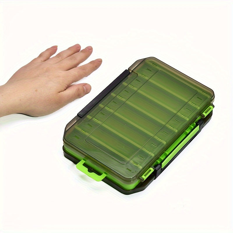 1pc double-sided fishing gear box, 14 compartment false bait storage box, fishing tool accessories