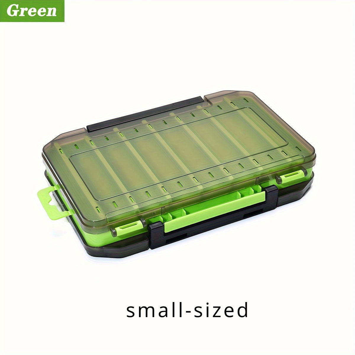 1pc double-sided fishing gear box, 14 compartment false bait storage box, fishing tool accessories