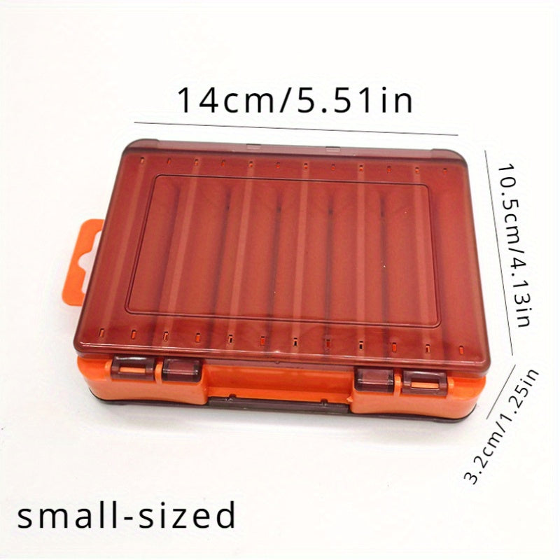 1pc double-sided fishing gear box, 14 compartment false bait storage box, fishing tool accessories