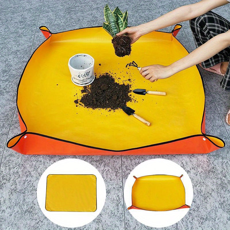 Waterproof Foldable Gardening Mat 39"x39" - Durable PE, Leak-Proof Design for Easy Planting & Transplanting