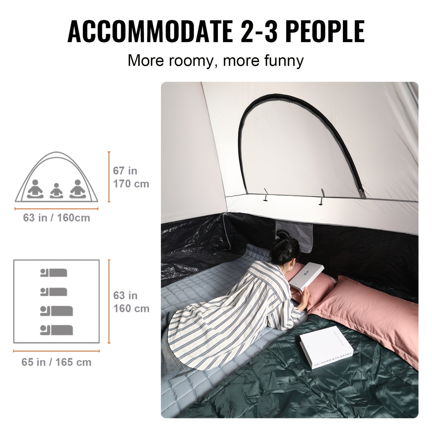 2 Person Waterproof PU2000mm Double Layer Pickup Truck Tent 2.0, Portable Truck Bed Tent With Rainfly