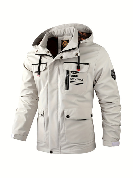 Men's Fashion Jacket - Casual Multi-Pocket, Outdoor Waterproof Windbreaker Jacket