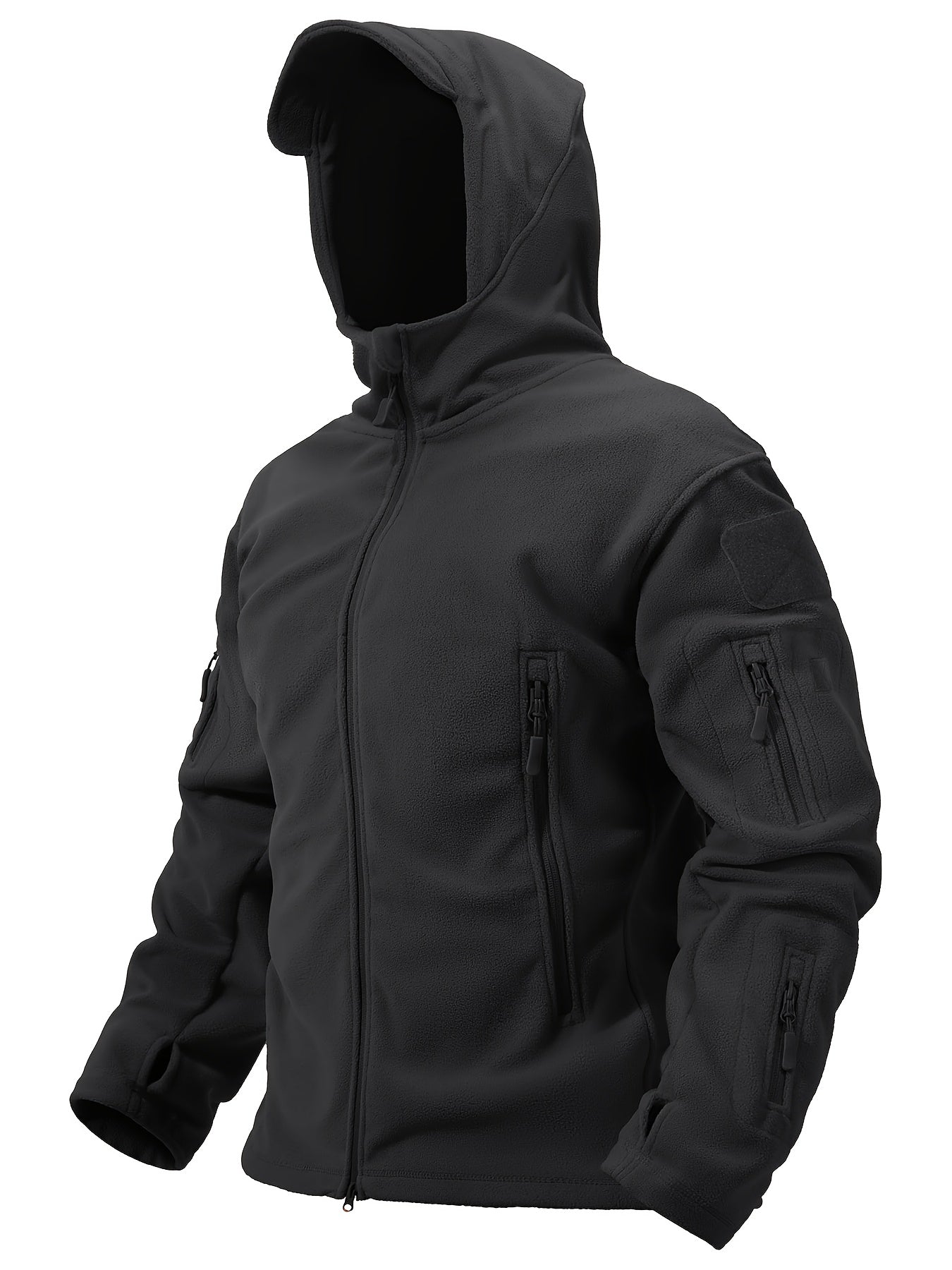 Men's Outdoor Fleece Hooded Softshell Jacket Windproof