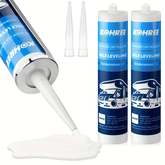 2/4pcs RV Roof Sealant, Self-Leveling Lap Sealant White, RV Caulking Sealant for RV Roofing
