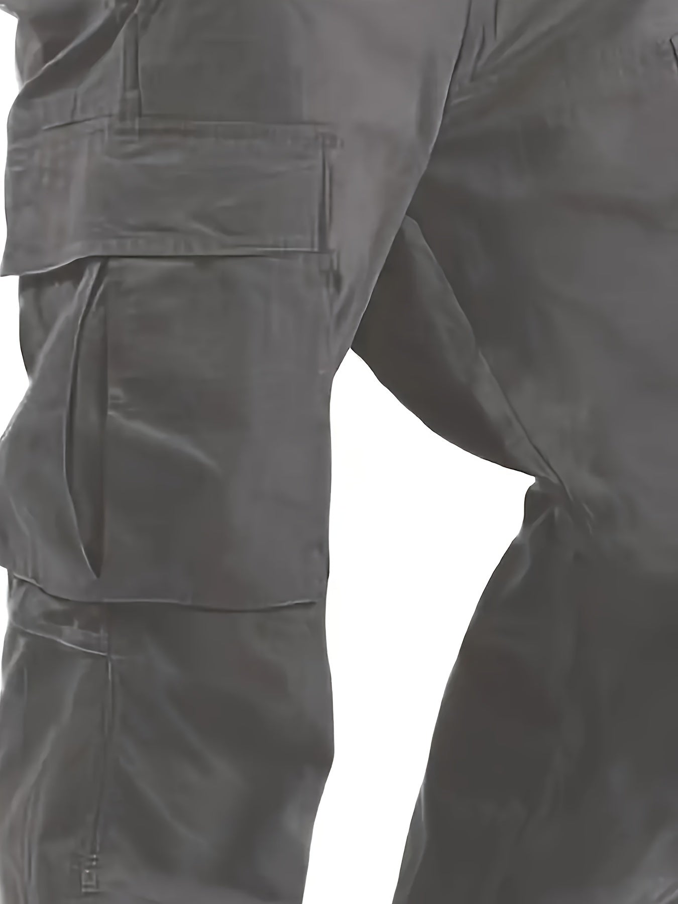 4pcs Men's Solid Color Loose Fit Cargo Pants with Multiple Pockets