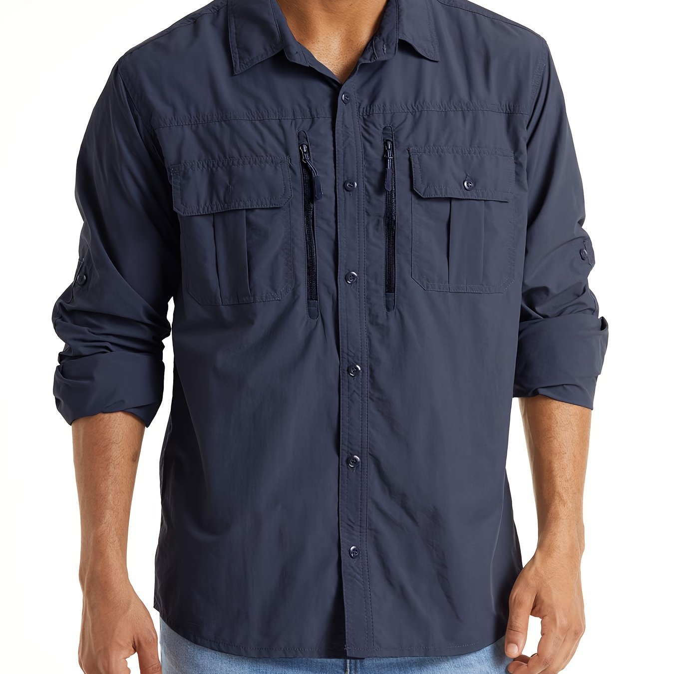 Men's Outdoor Quick Dry Shirts Long Sleeve Button