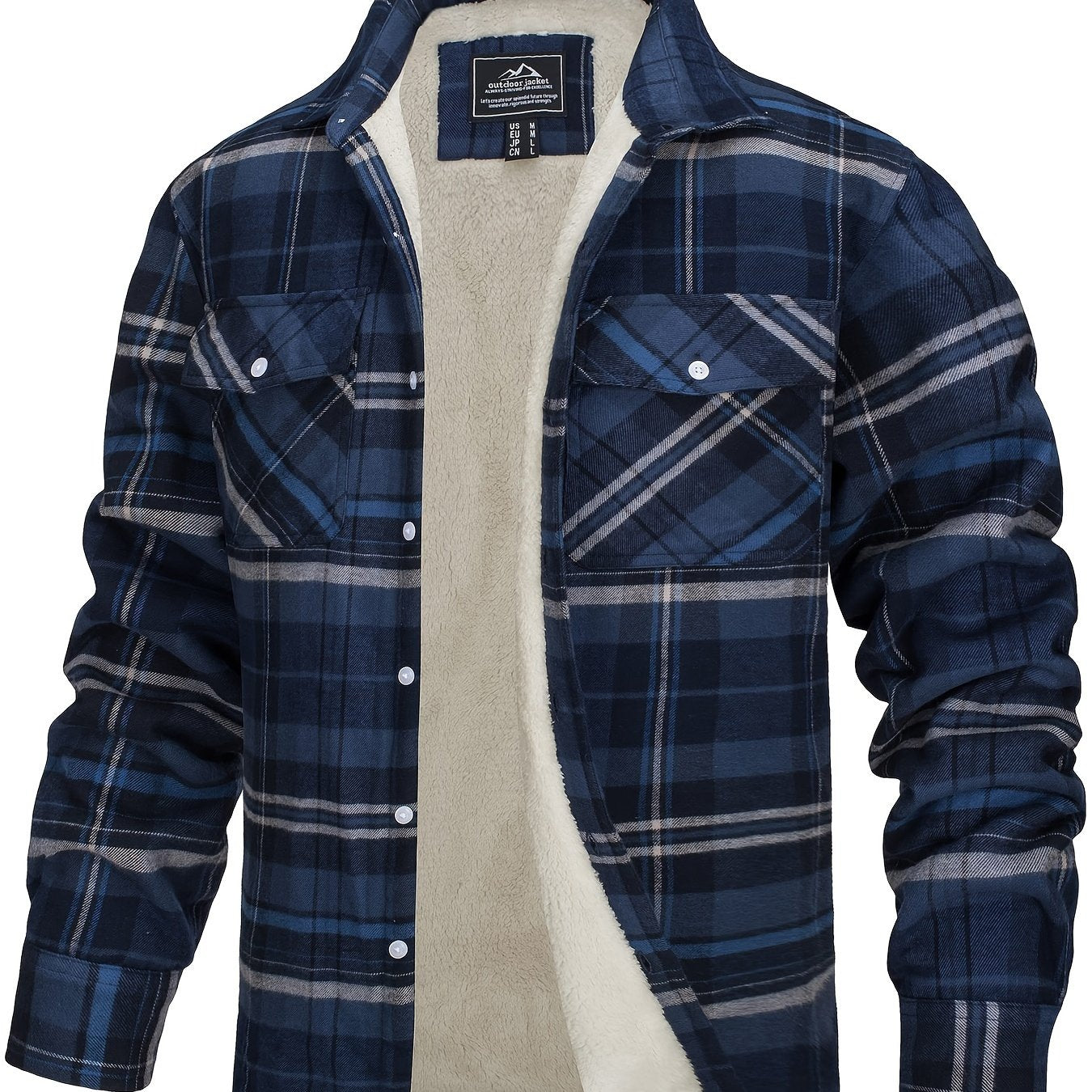 Men's Winter Shirt Jacket, Thick Warm Multifunctional Pocket Design