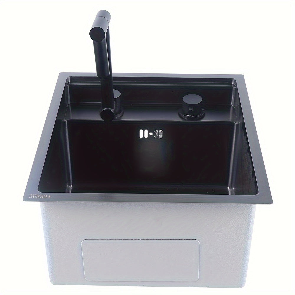 RV Kitchen Sink Bar Sink With Folding Faucet, Cover, Drain Pipe And Strainer Full Set