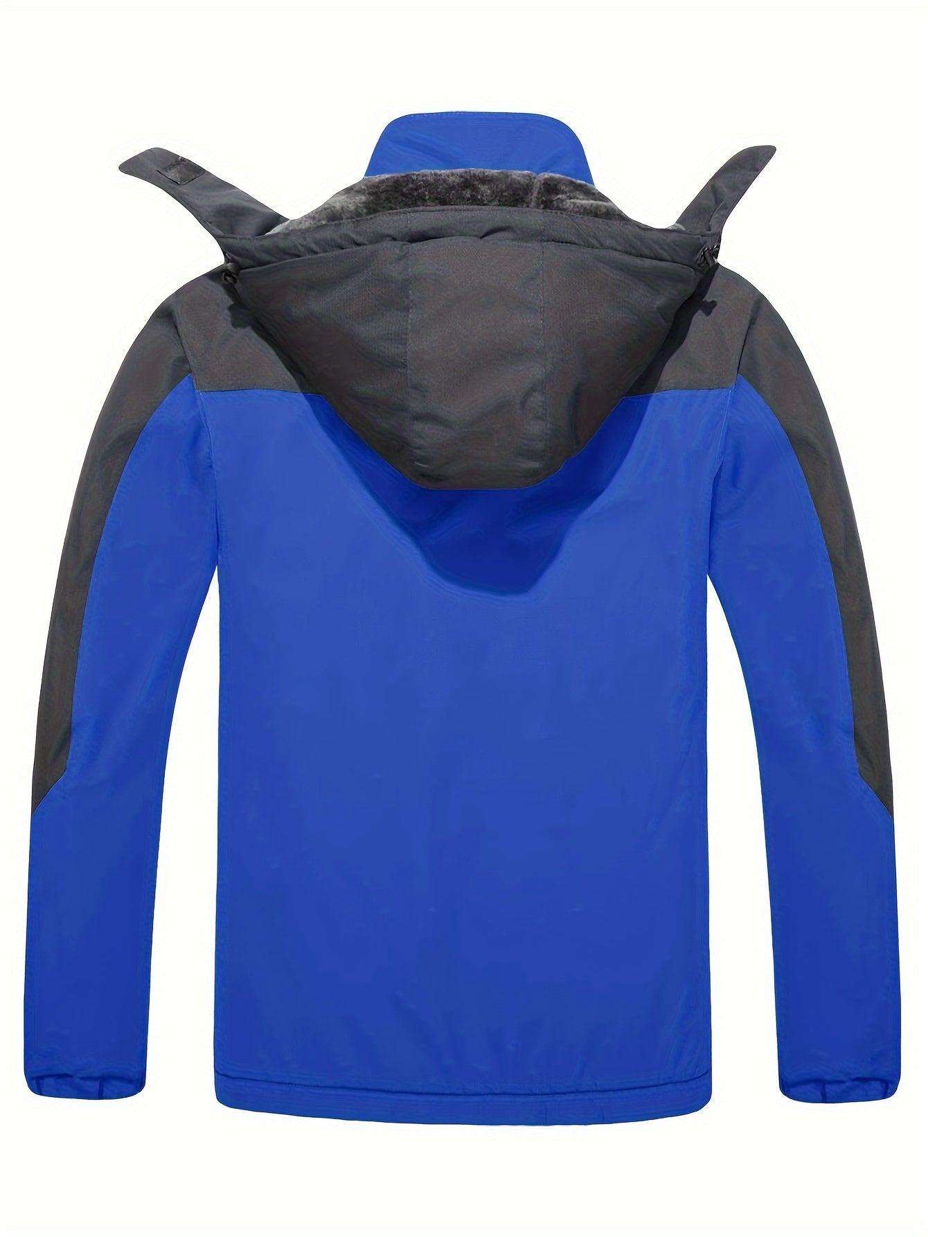 Men's Jacket, Full Zipper With Hoodie, Fleece Lined, Windproof And Waterproof With Removable Hat And Multi-Pockets