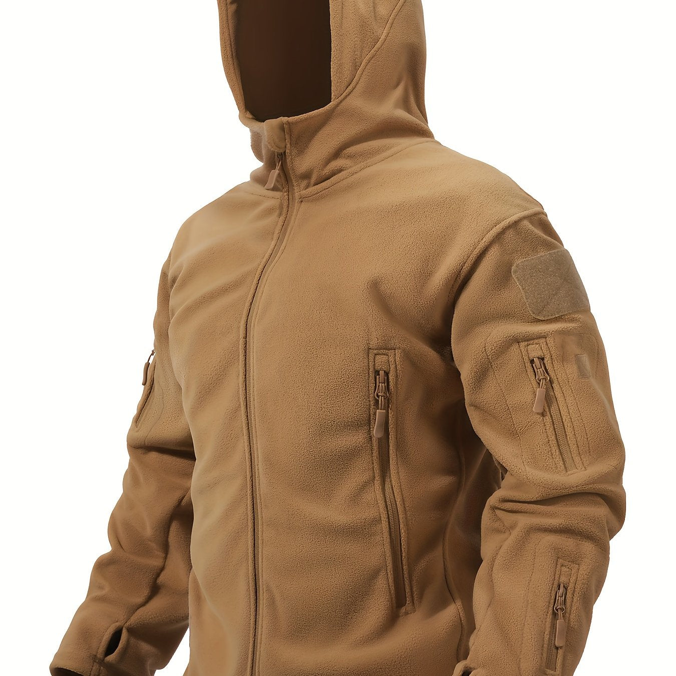 Men's Outdoor Fleece Hooded Softshell Jacket Windproof