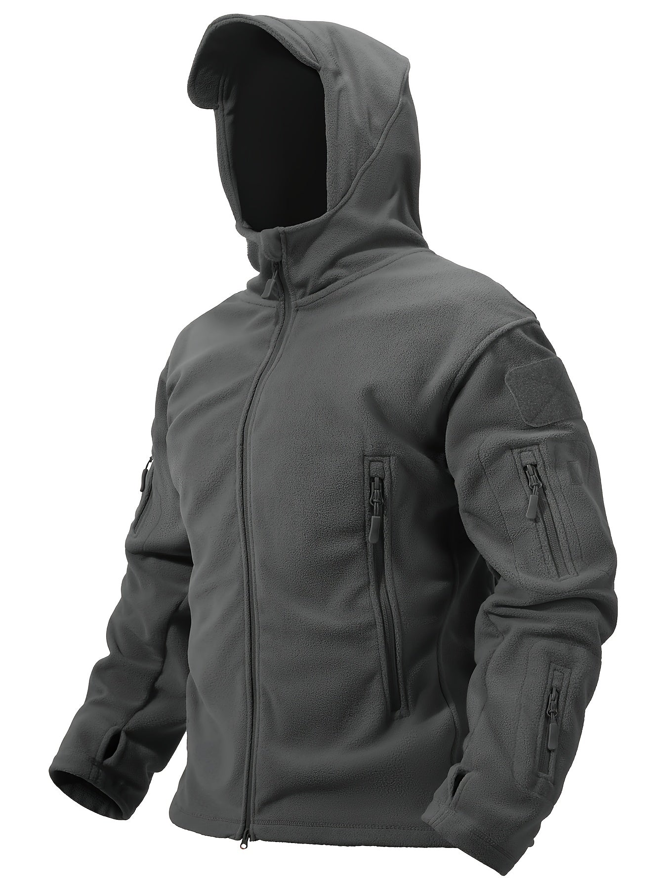 Men's Outdoor Fleece Hooded Softshell Jacket Windproof