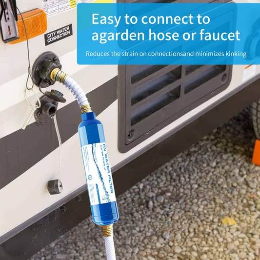 RV Inline Hose Water Filter With Hose Protector