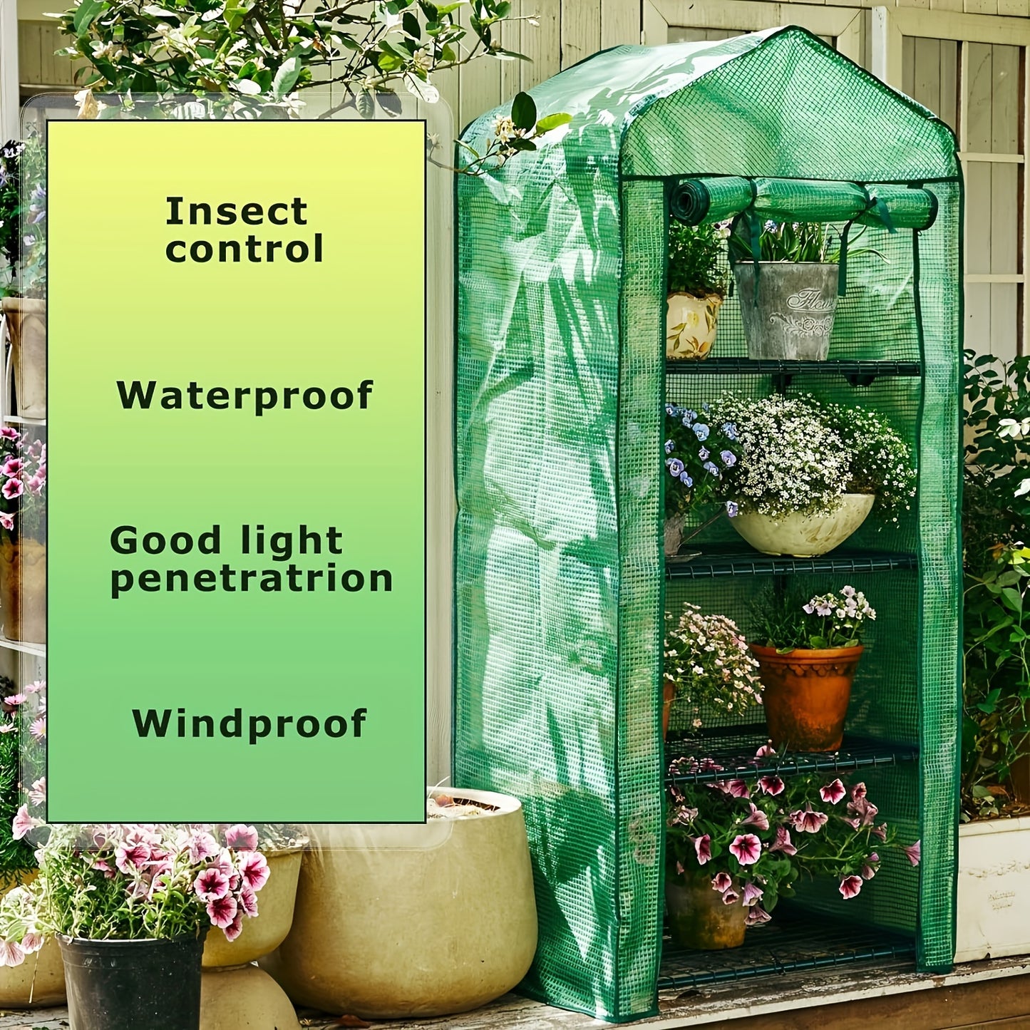 Mini Greenhouse, Plant Green House, Rack Stand Portable Greenhouses for Outdoor & Indoor with Strong Reinforced PE Cover