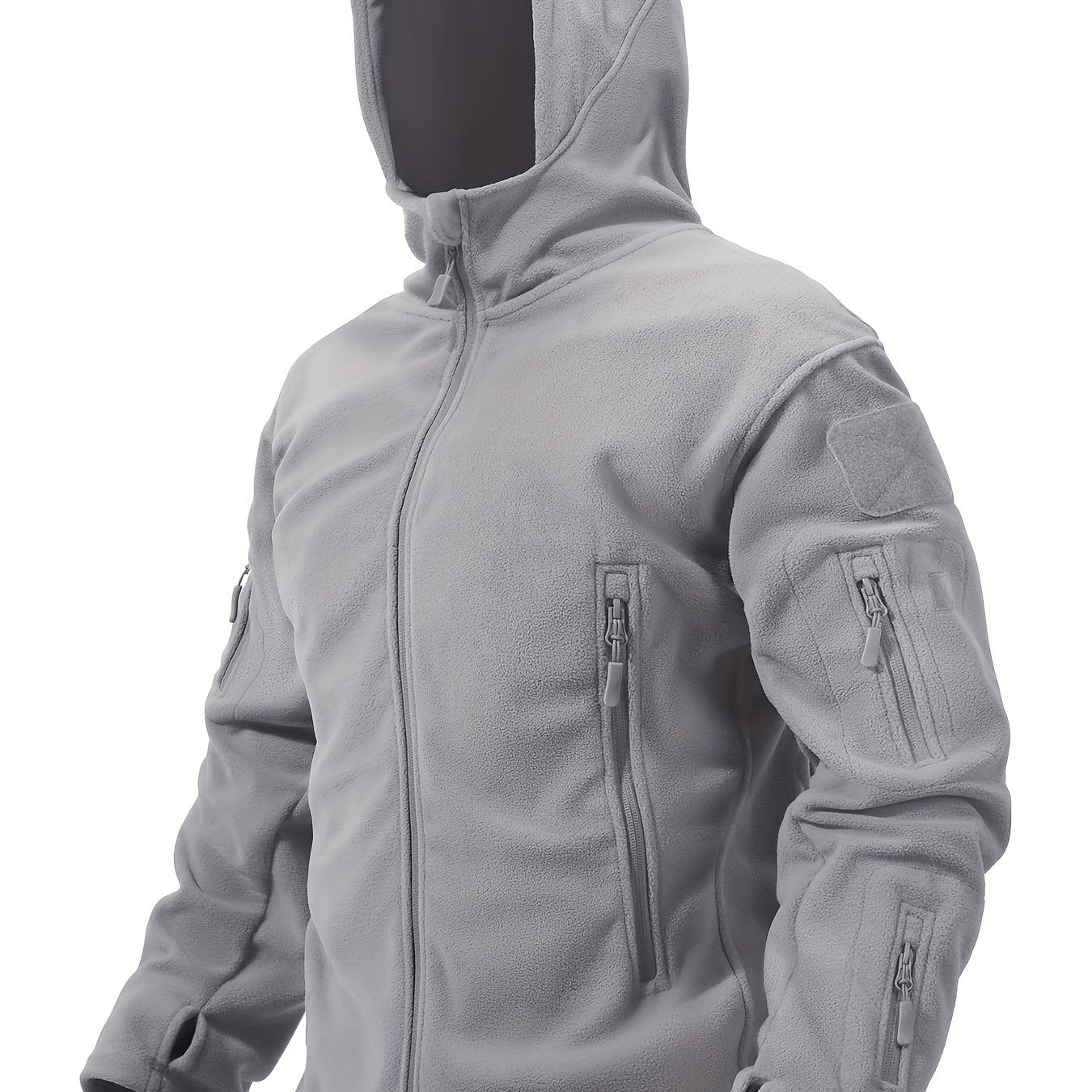 Men's Outdoor Fleece Hooded Softshell Jacket Windproof