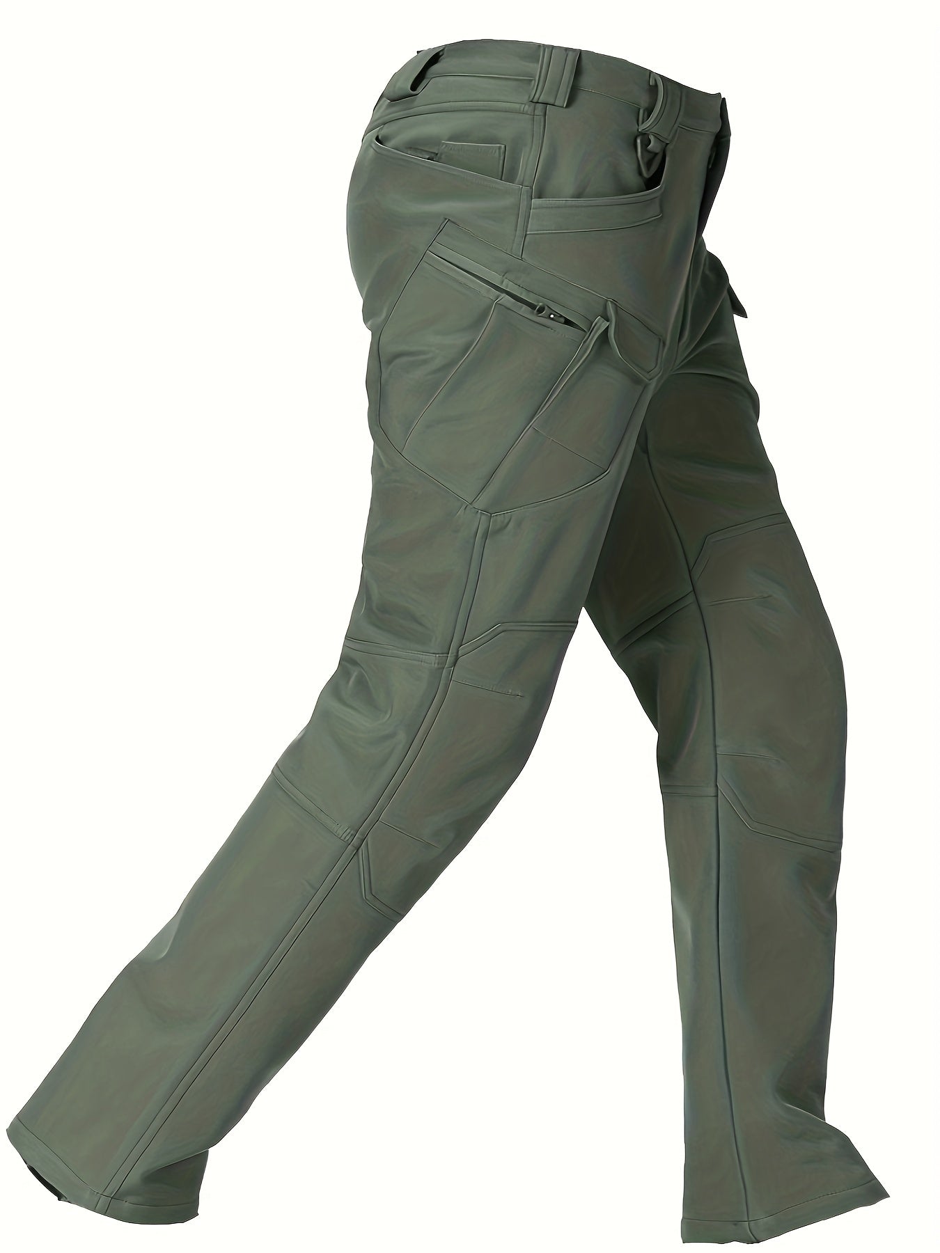 Trendy Thermal Cargo Pants, Men's Multi Flap Pocket Trousers