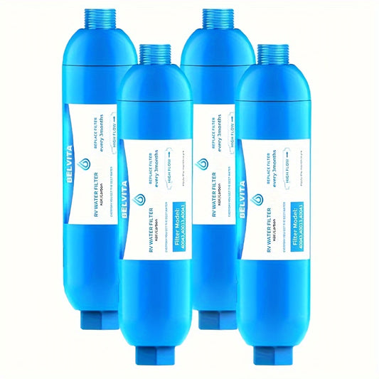 4pcs RV Inline Water Filter, NSF Certified Dedicated For Drinking & Washing, Filter Reduces Lead, Fluoride, Chlorine, Bad Taste & Odor