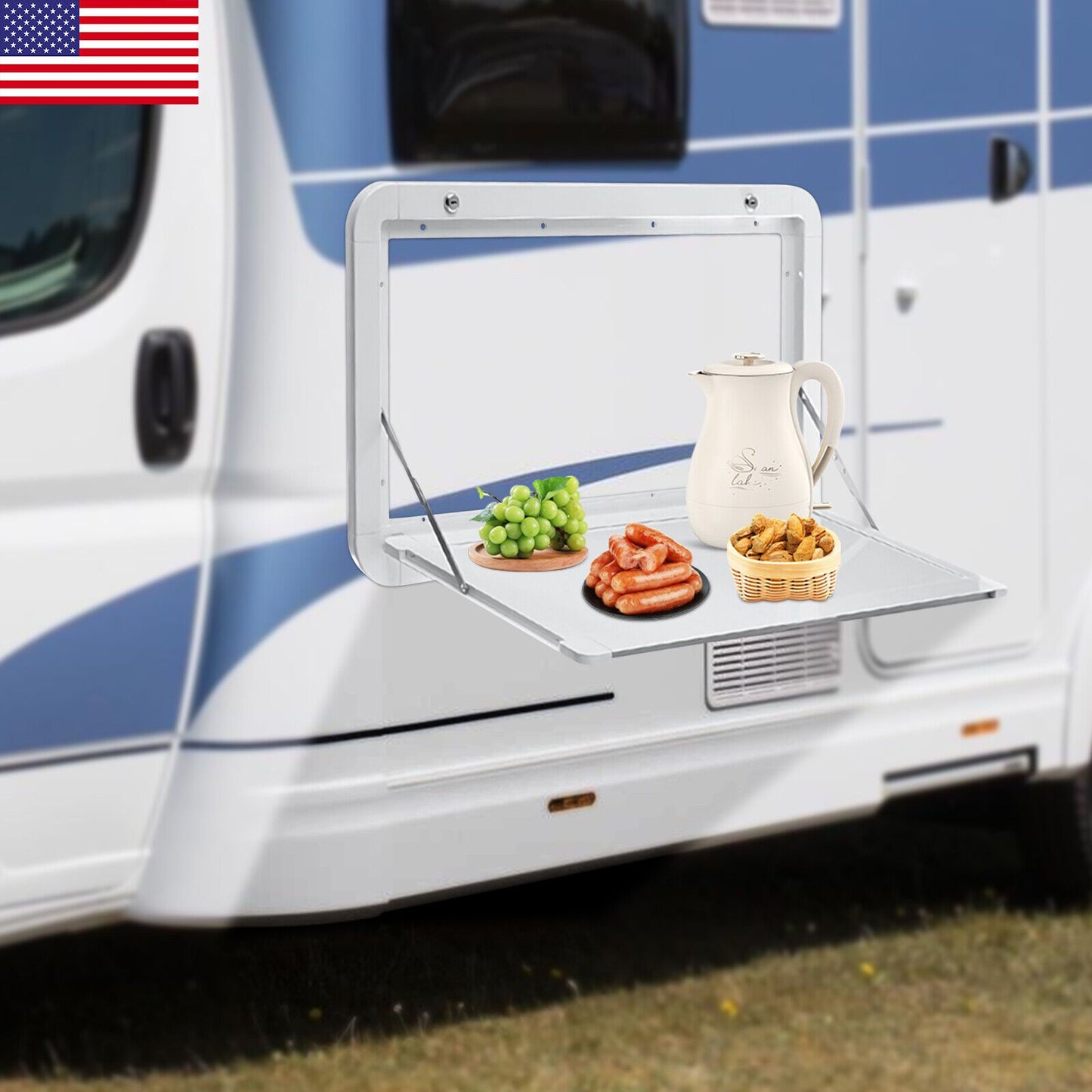 800 x 450mm External Folding Wall Mount Camping Table