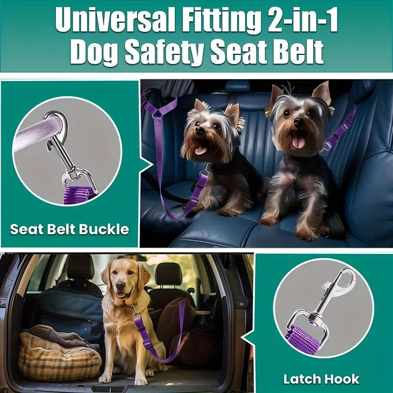 1pc Pet Car Tether Safety Leash For Dogs In Vehicles, Dog Seat Belt Tether