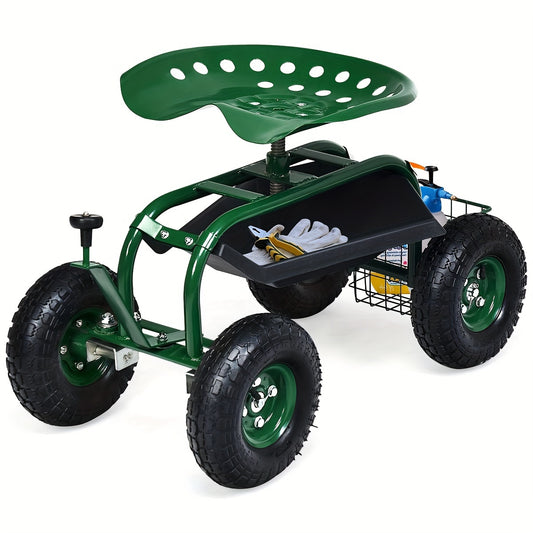 1pc Goplus Garden Cart Gardening Workseat W/Wheels