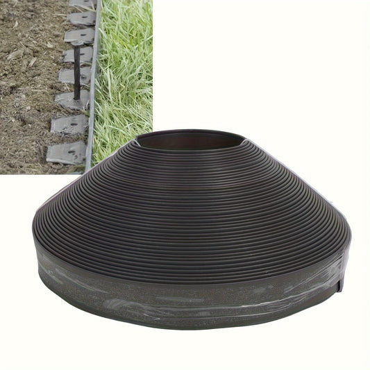 40m/1574.8inch Landscape Edging Kit PE Garden Border With Spikes For Lawn Flower Bed Grass Yard Landscape Edging: Easy To Cut, Flexible To Bend, Simplifies Garden Landscaping; Premium PE For Waterproof, Heat-Resistant & Durab