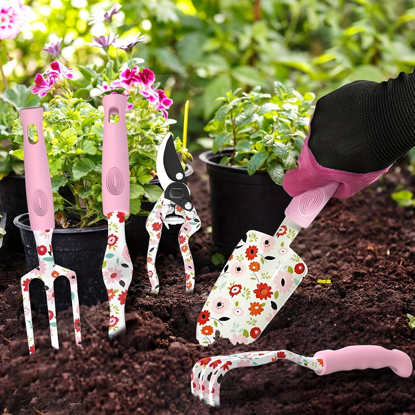 7pcs Floral Garden Tool Set for Women