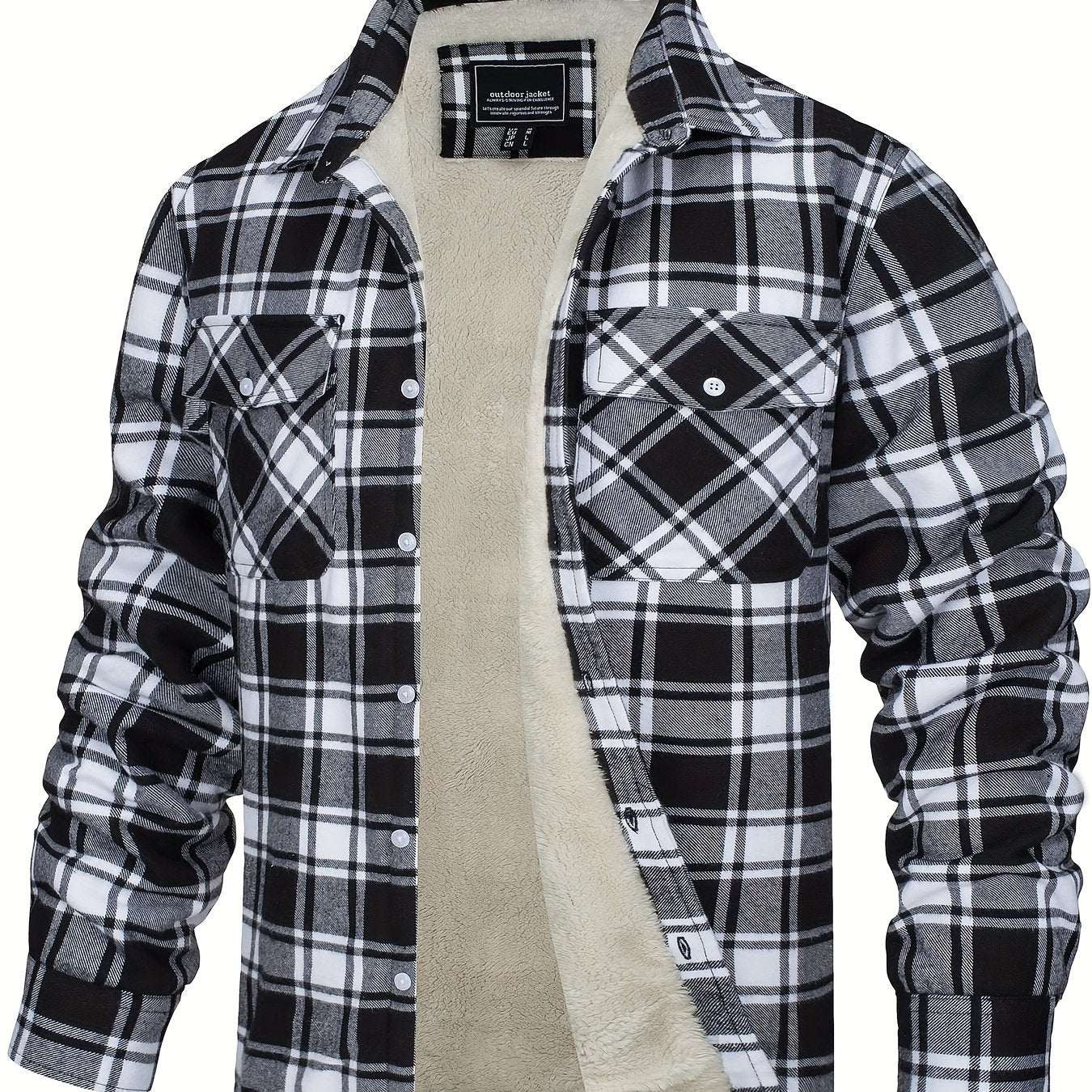 Men's Winter Shirt Jacket, Thick Warm Multifunctional Pocket Design