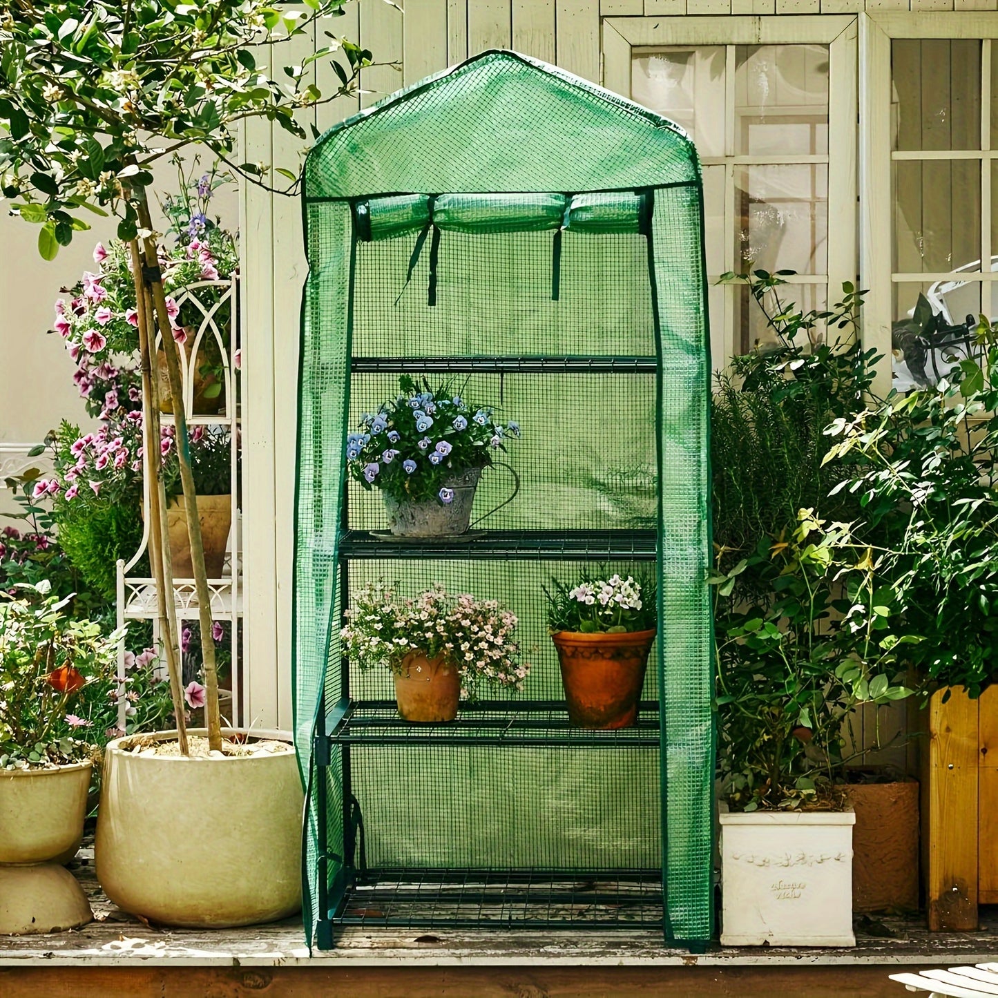 Mini Greenhouse, Plant Green House, Rack Stand Portable Greenhouses for Outdoor & Indoor with Strong Reinforced PE Cover