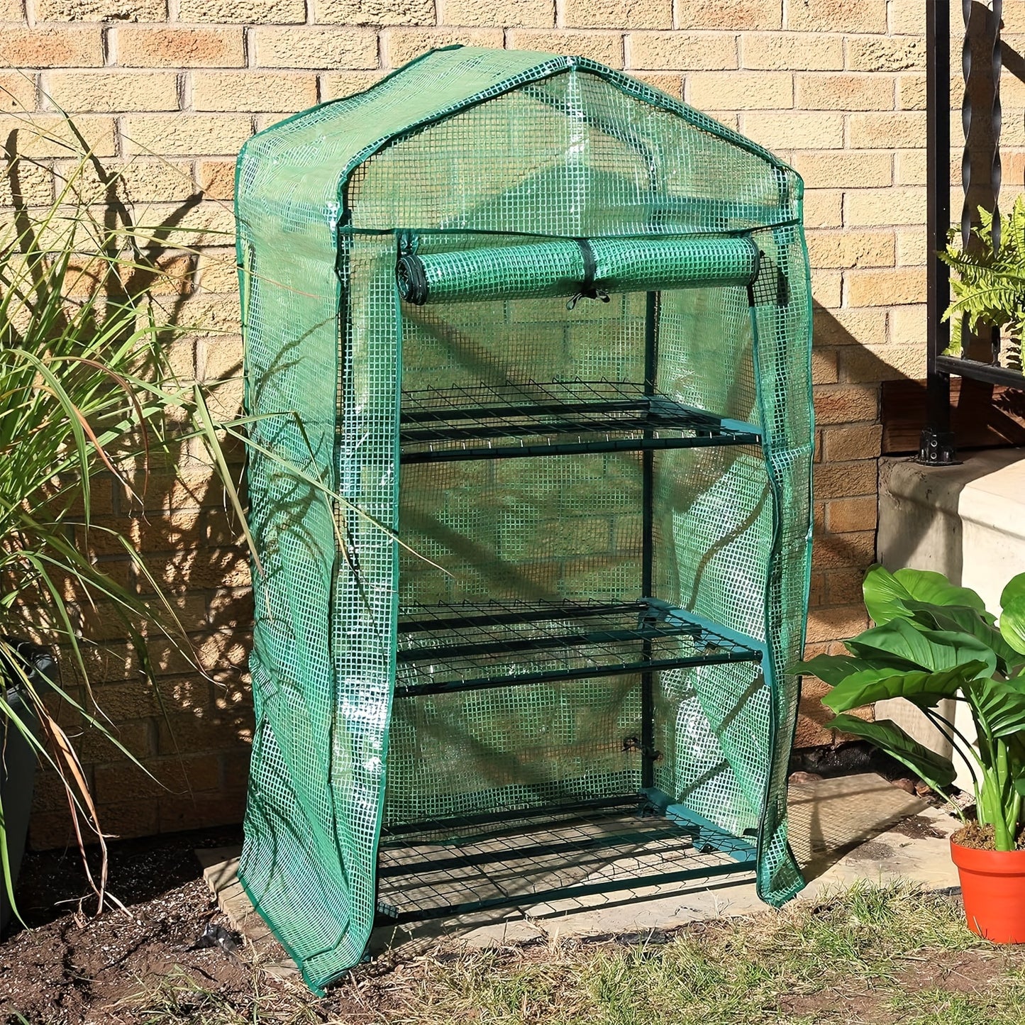 Mini Greenhouse, Plant Green House, Rack Stand Portable Greenhouses for Outdoor & Indoor with Strong Reinforced PE Cover