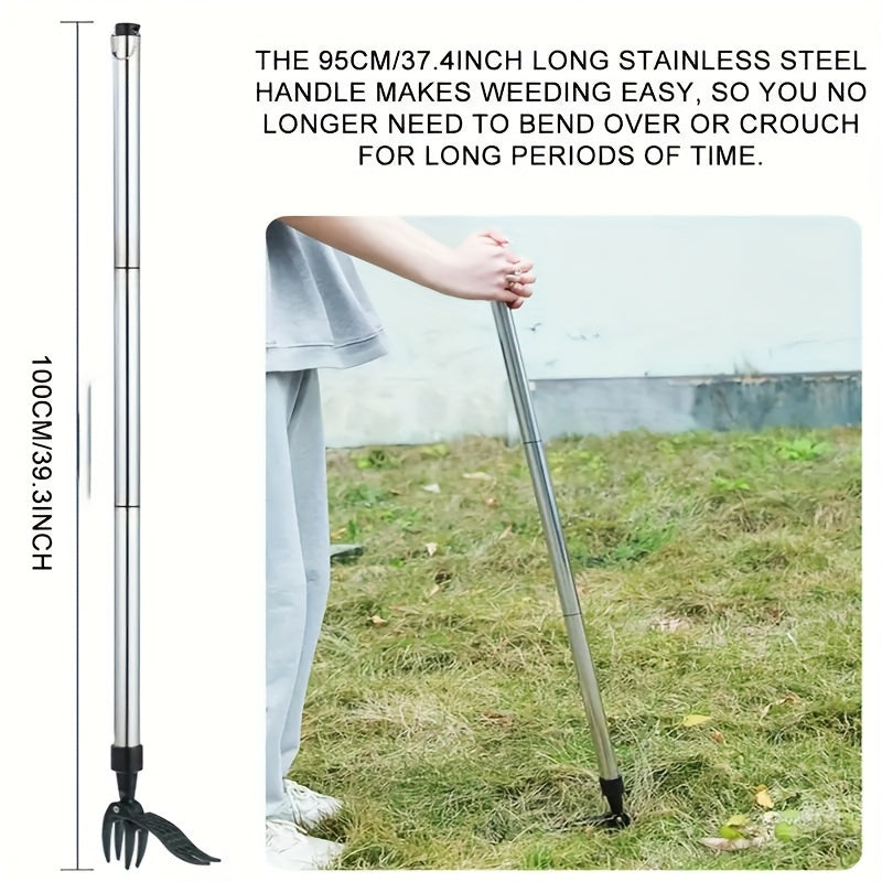 New Model Of Standing Manual Weed Remover With Three Sections, Uprooting Tool For Weeding