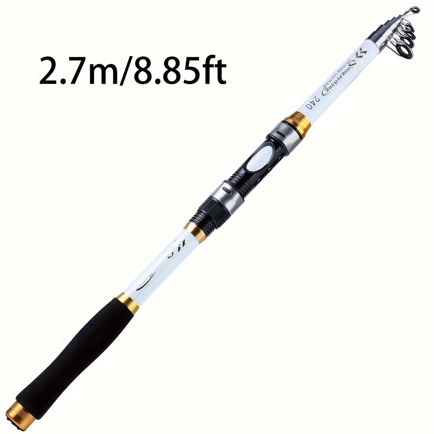 1.8M 2.1M 2.4M 2.7M 3.0M 3.3M Spinning Fishing Rod Max Drag 10Kg Ultralight Carbon Fiber Portable Telescopic Fishing Pole