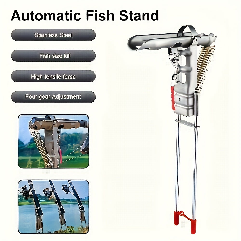 Auto-Deploy Fishing Rod Holder - High Sensitivity & Dual Spring Activation, Stainless Steel, Rust-Resistant