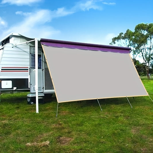 RV Awning Sun Shade Screen UV Blocker Kit For Motorhomes, Campers, Gray Mesh Sunshade