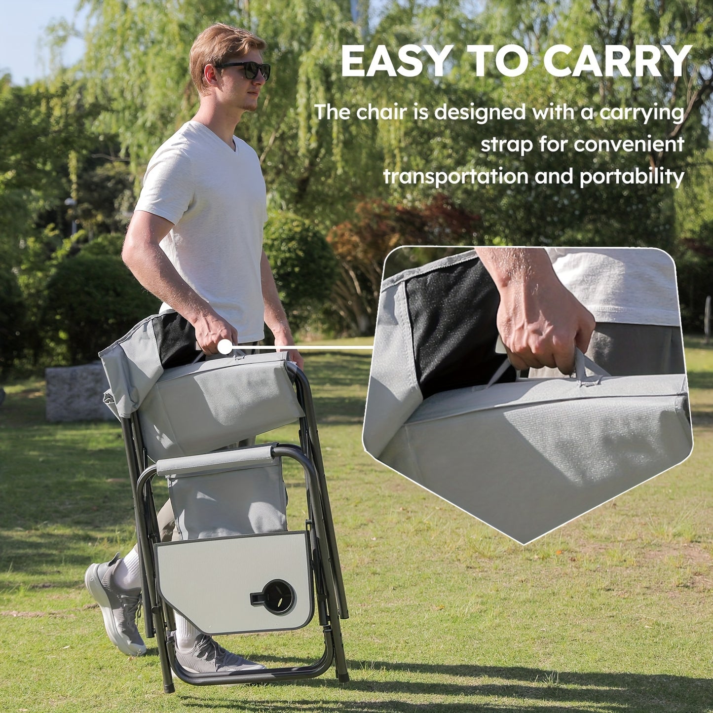 [600 Lbs Capacity Ergonomic Chair] Durable Build| Colegence XXL Oversized Director's Chair, 600 Lbs Capacity