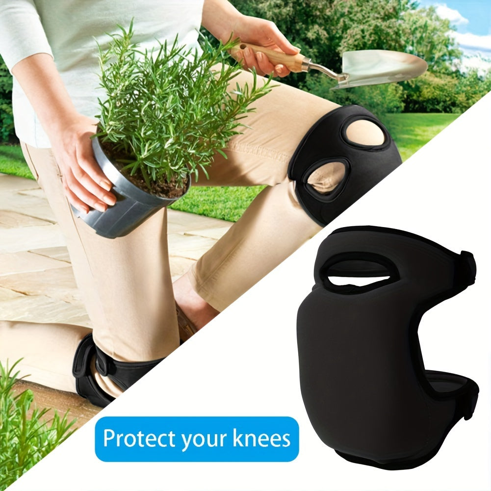 2 Pack Gardening Knee Pads, Soft Comfort Kneeler Knee Protective Cushions, Ultra Thick Memory Foam Anti-slip Adjustable Knee Kneepads For Gardener Cleaning Kneeling Scrubbing Floors Work Pruning