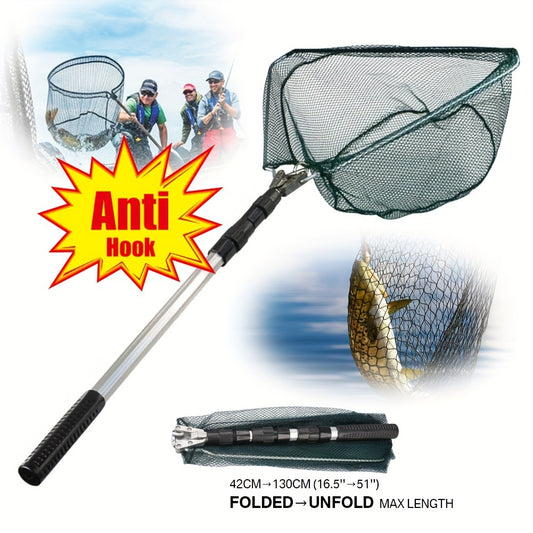 Durable Foldable Fish Net, Extend to 34-51Inches