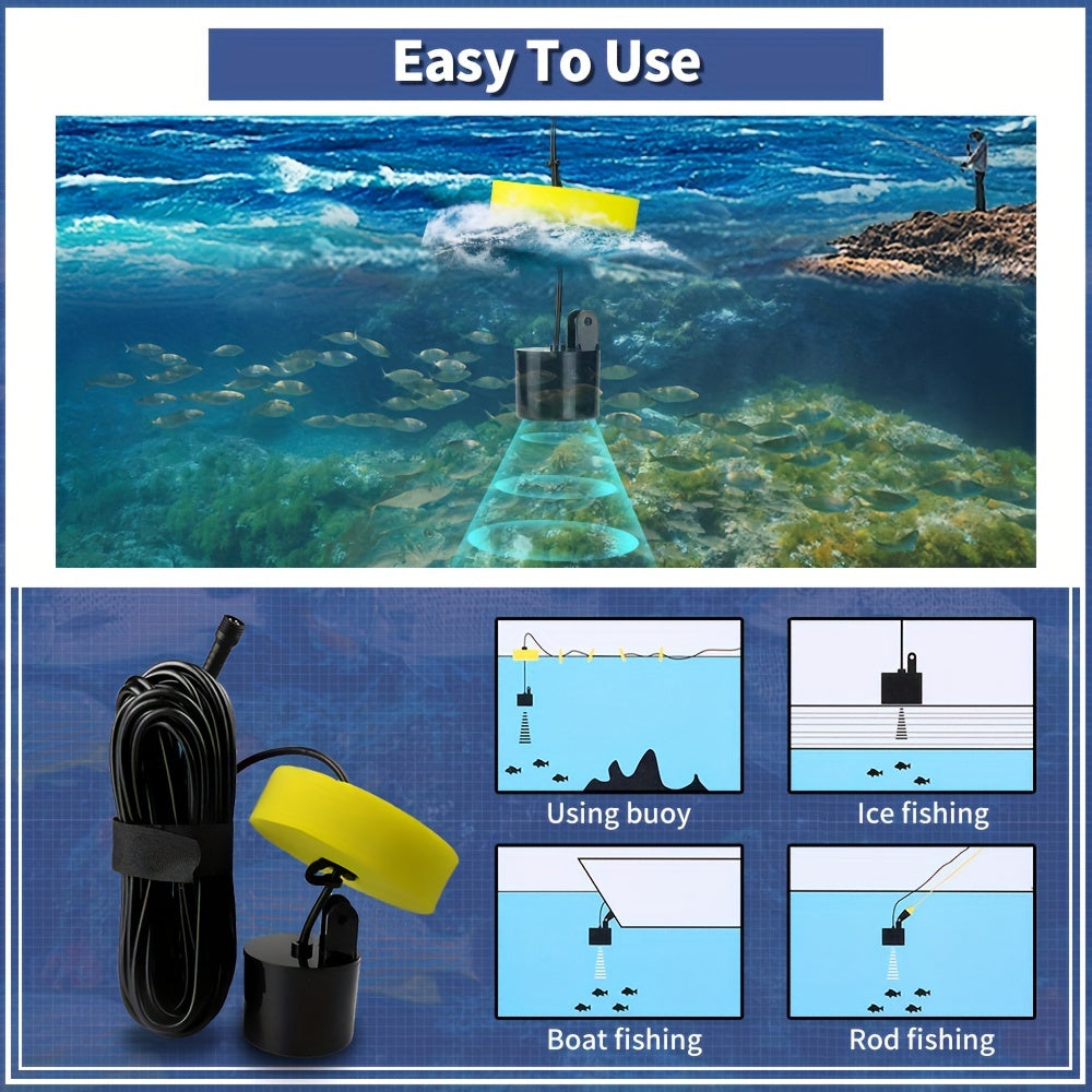 Portable Fish Finder Fishing Sonar Sounder 100M Depth Range 45 Degrees Sonar Coverage