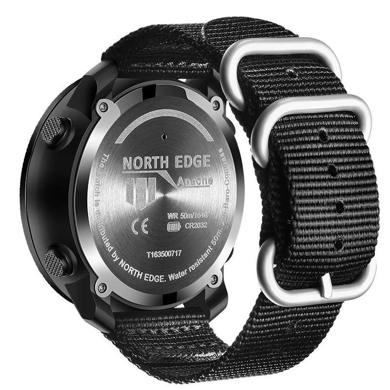 NORTH EDGE Men's sport Digital watch Hours Running Swimming Military Army watches Altimeter Barometer Compass waterproof 50m - Alpine Outdoor Supplies and More