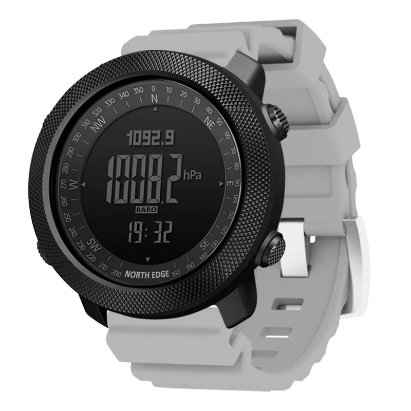 NORTH EDGE Men's sport Digital watch Hours Running Swimming Military Army watches Altimeter Barometer Compass waterproof 50m - Alpine Outdoor Supplies and More