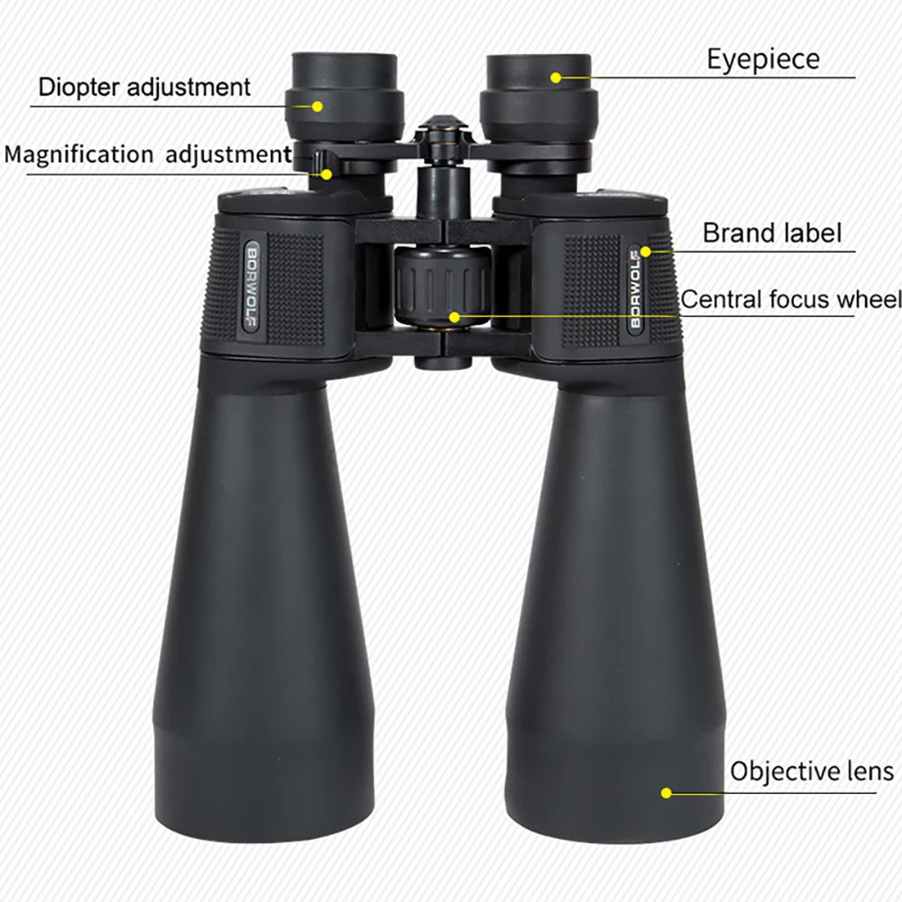 20-60X70 Binoculars Telescope HD Light Night Vision Bak4 Prism Professional Zoom Powerful f