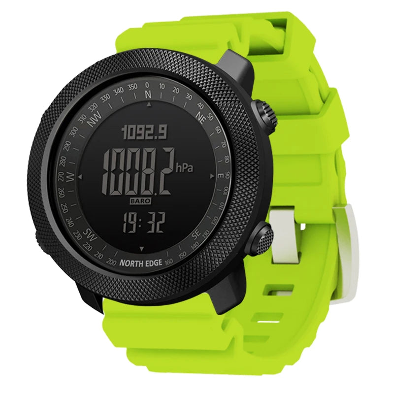 NORTH EDGE Men's sport Digital watch Hours Running Swimming Military Army watches Altimeter Barometer Compass waterproof 50m - Alpine Outdoor Supplies and More